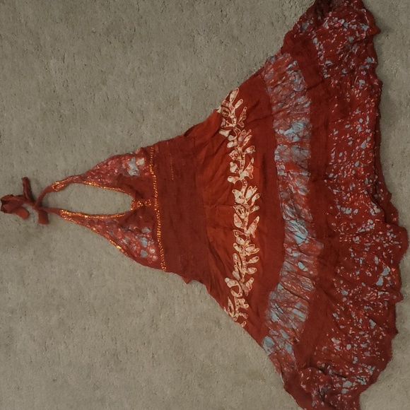 Fashion Terminal- burnt orange, halter dress, free size - Picture 1 of 2